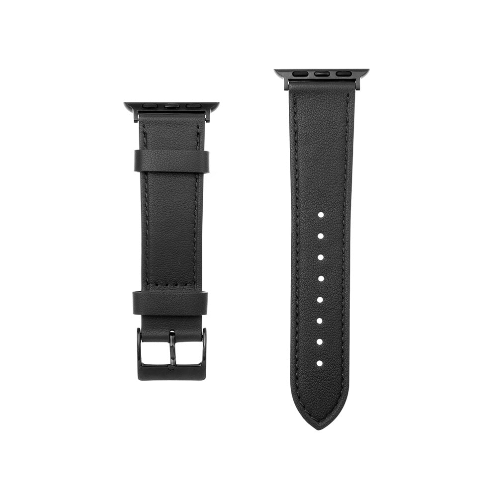 Kožený řemínek Fixed pro Apple Watch 49mm / 46mm / 45mm / 44mm / 42mm Series, černý