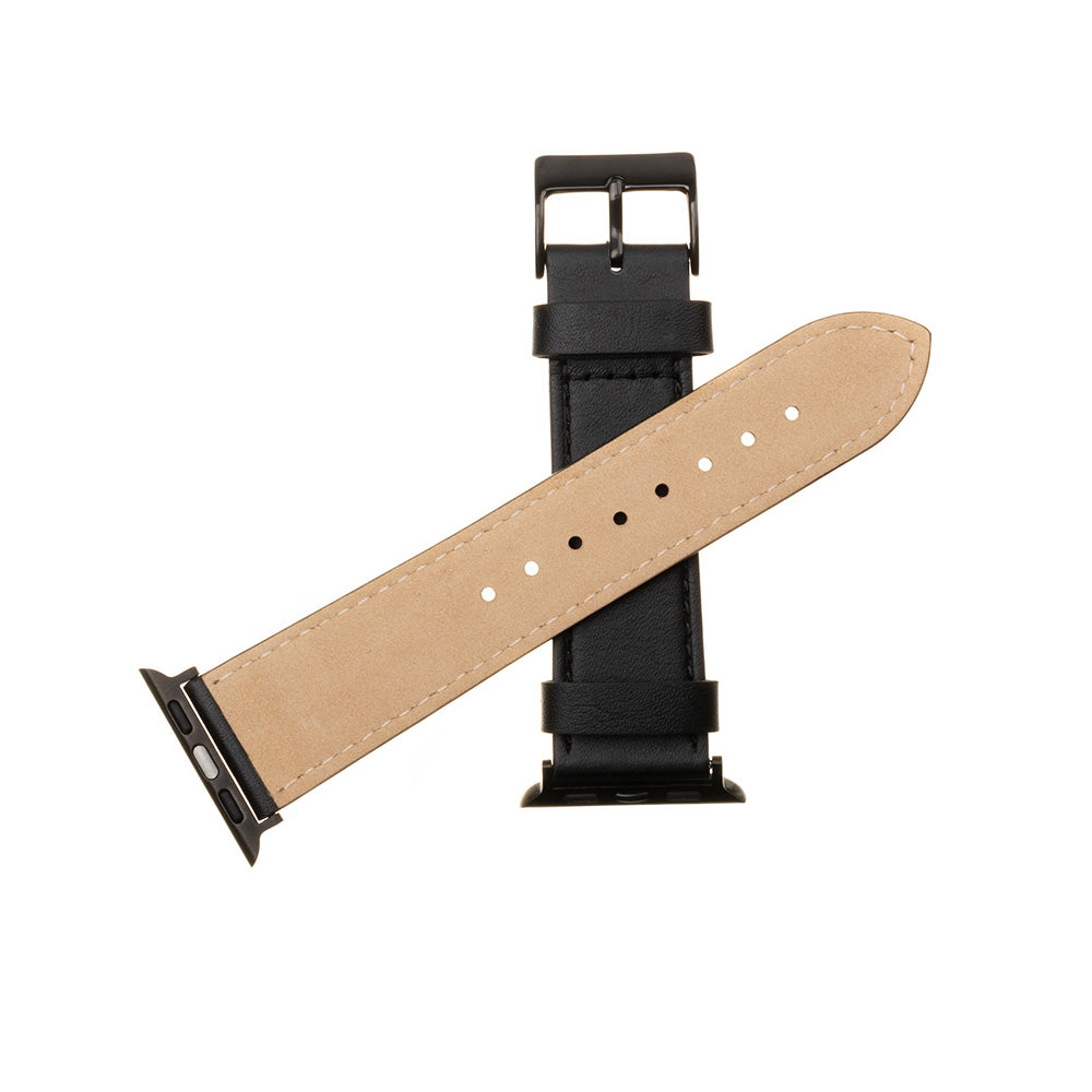 Kožený řemínek Fixed pro Apple Watch 49mm / 46mm / 45mm / 44mm / 42mm Series, černý