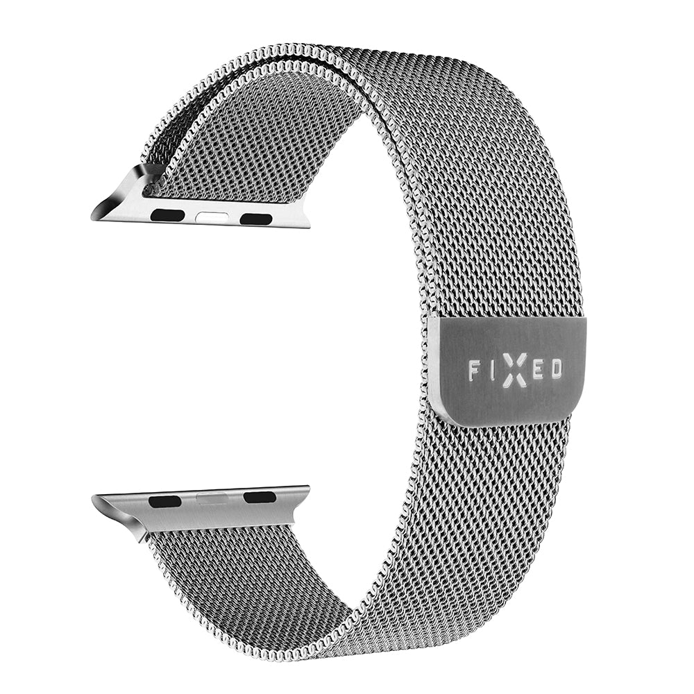Fixed Mesh řemínek pro Apple Watch 49mm / 46mm / 45mm / 44mm / 42mm Series, Stříbrný