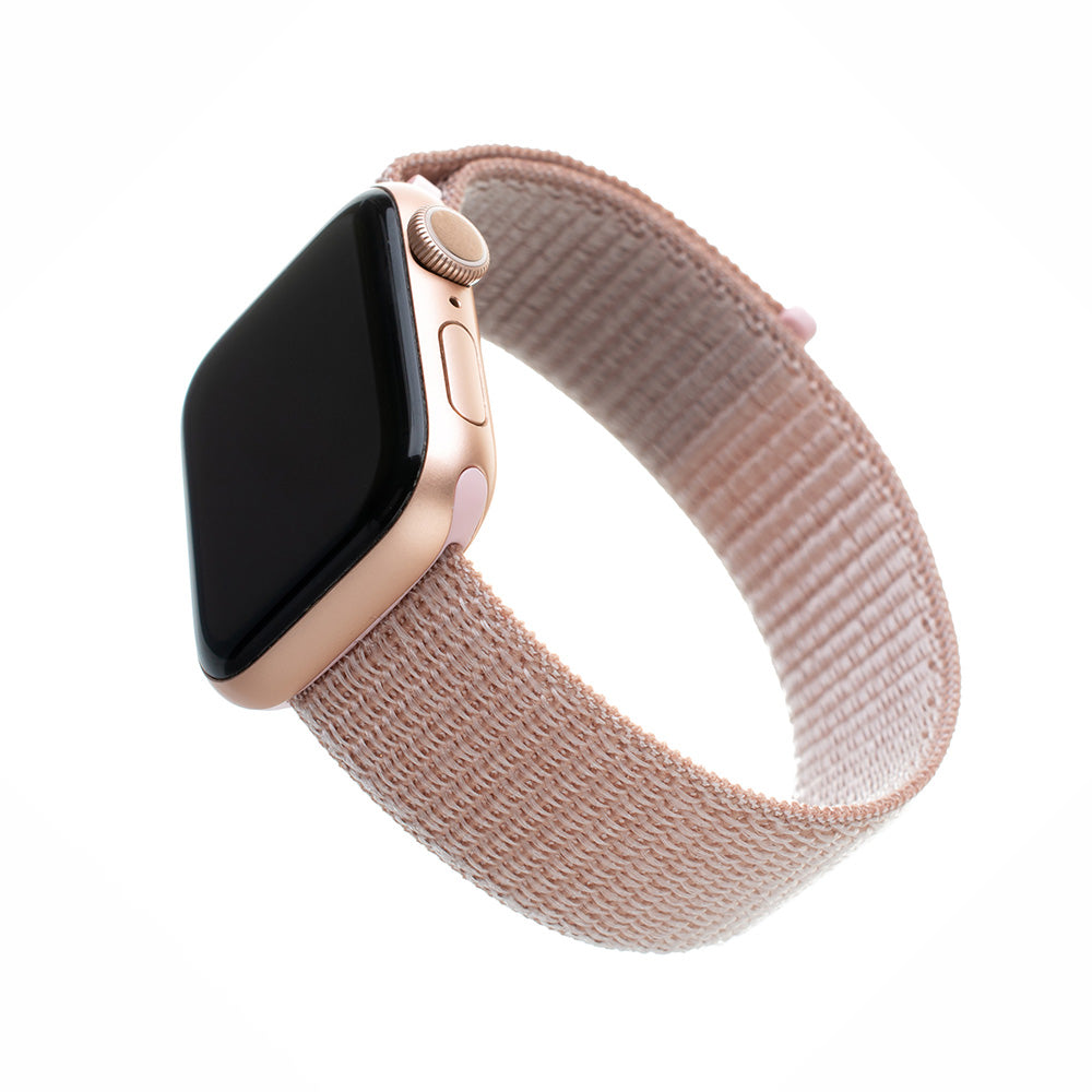 Nylonový řemínek Fixed pro Apple Watch 49mm / 46mm / 45mm / 44mm / 42mm Series, Růžové Zlato