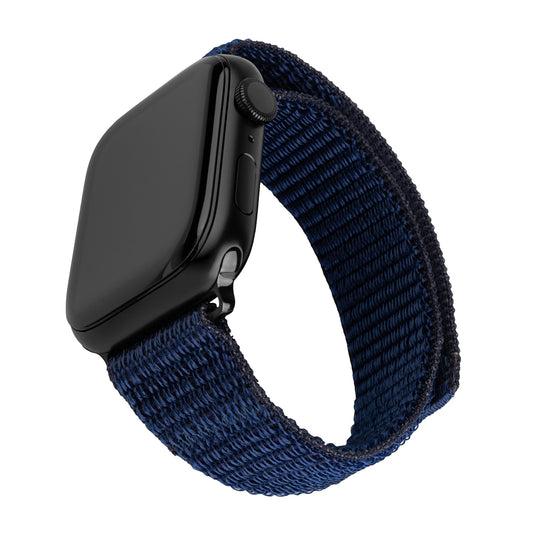 Sportovní nylonový řemínek Fixed pro Apple Watch 49mm / 46mm / 45mm / 44mm / 42mm Series, Tmavě modrá