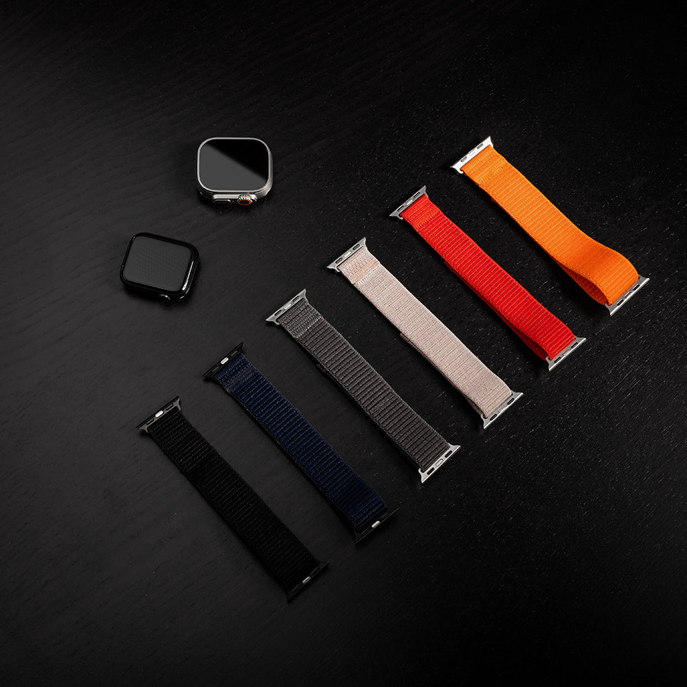 Sportovní nylonový řemínek Fixed pro Apple Watch 49mm / 46mm / 45mm / 44mm / 42mm Series, černý