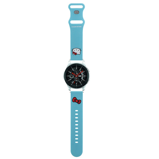 Hello Kitty Silicone Kitty Head Strap for Samsung Galaxy Watch / Huawei Watch 46mm / 45mm / 41mm Series, Blue