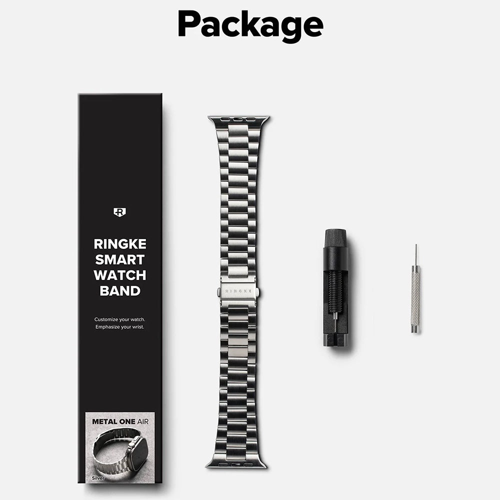 Řemínek Ringke Metal One Air pro Apple Watch 49mm / 46mm / 45mm / 44mm Series, Stříbrný