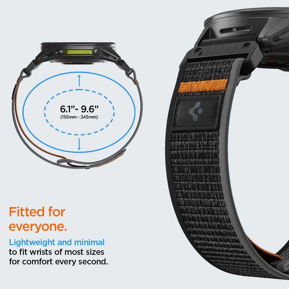 Řemínek Spigen Athlex Air pro Garmin Watch Fenix / Forerunner / Approach Series, 22mm, Černo-oranžový AMP11426