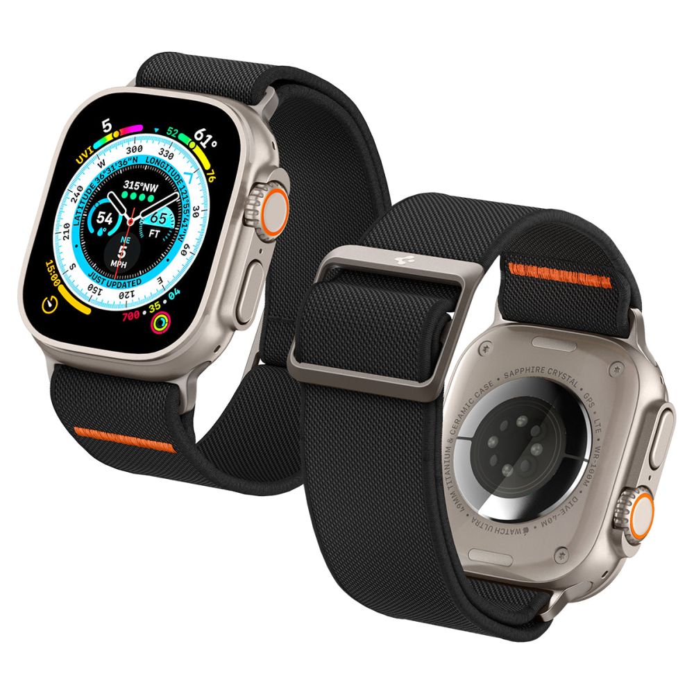 Spigen Fit Lite Ultra řemínek pro Apple Watch 49mm / 46mm / 45mm / 44mm / 42mm Series, černý AMP05983