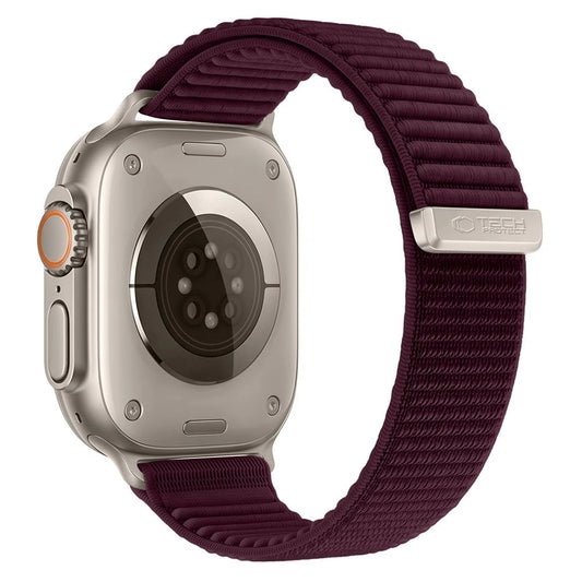 Řemínek Tech-Protect NylonLoop pro Apple Watch 49 mm / 46 mm / 45 mm / 44 mm Series, vínový