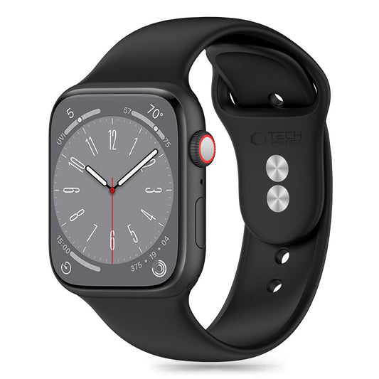 Silikonový řemínek Tech-Protect pro Apple Watch řady 49 mm / 45 mm / 44 mm / 42 mm, černý