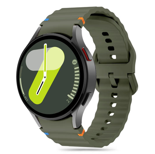 Silikonový sportovní řemínek Tech-Protect pro Samsung Galaxy Watch7 / Watch FE / Watch6 / Watch5 / Watch4 Series, barva khaki