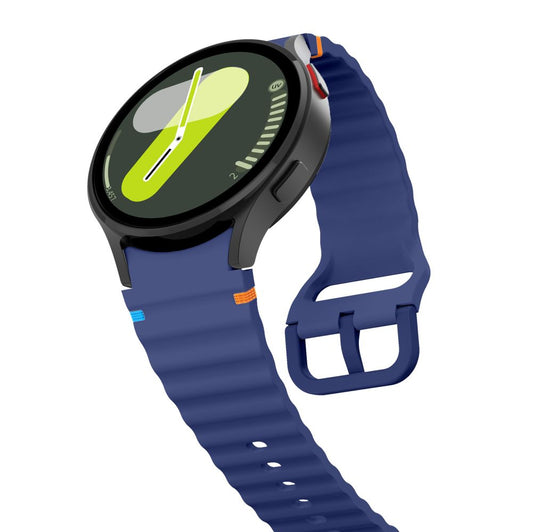 Silikonový sportovní řemínek Tech-Protect pro Samsung Galaxy Watch7 / Watch FE / Watch6 / Watch5 / Watch4 Series, tmavě modrý