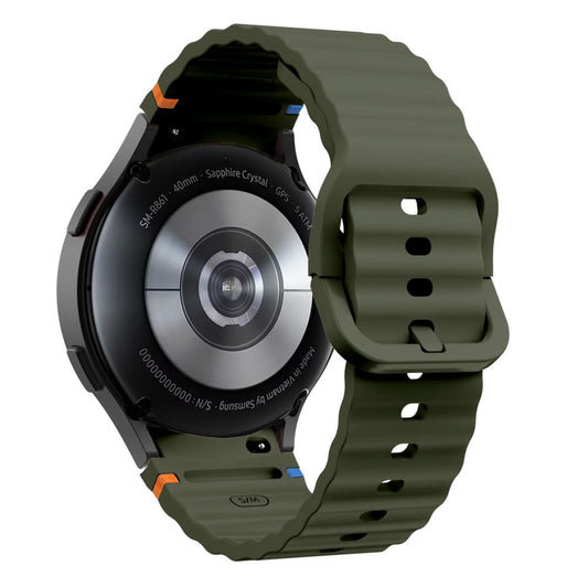 Silikonový sportovní řemínek Tech-Protect pro Samsung Galaxy Watch7 / Watch FE / Watch6 / Watch5 / Watch4 Series, barva khaki