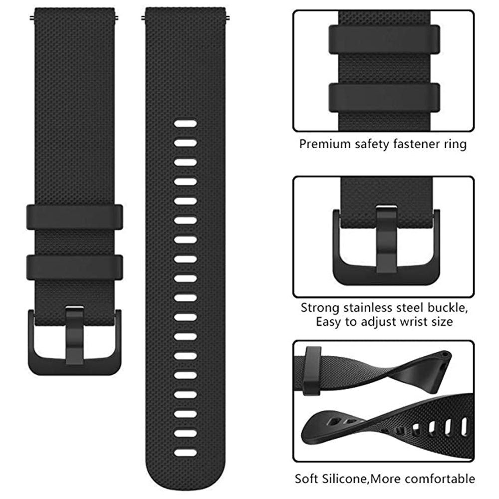 Techsuit W006 pásek pro Samsung Galaxy Watch / Huawei Watch Series, 22mm, Černý