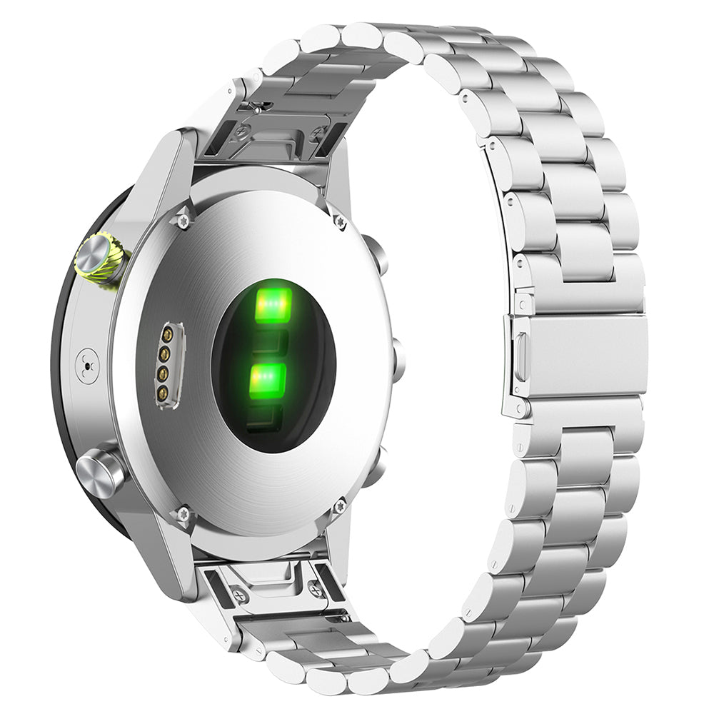 Techsuit W010 pásek pro Garmin Watch Fenix / Forerunner Series, 22mm, Stříbrný