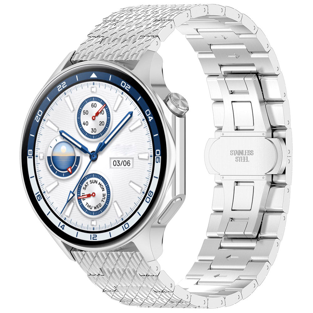 Pásek Techsuit W052 pro Samsung Galaxy Watch / Huawei Watch Series, 20mm, Stříbrný