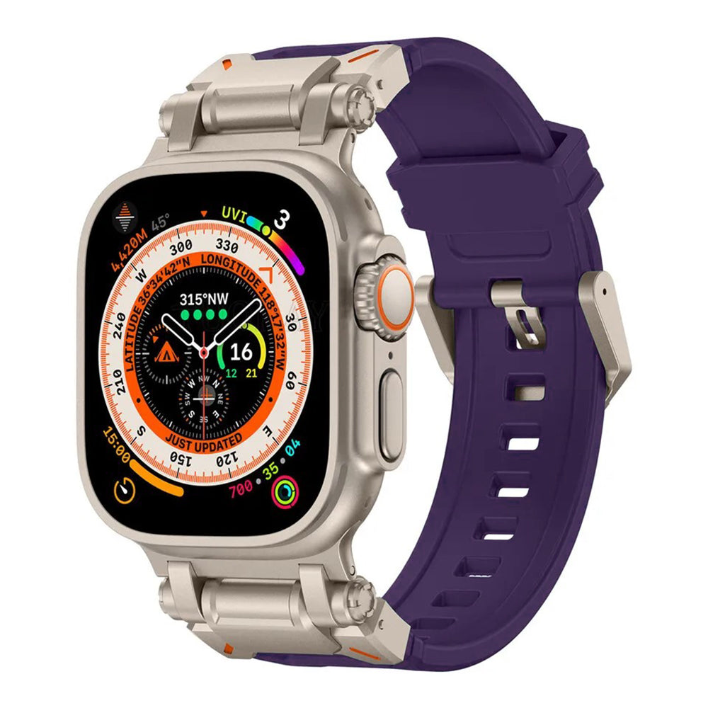 Techsuit W064 řemínek pro Apple Watch 49mm / 46mm / 45mm / 44mm / 42mm Series, Stříbrně Fialový