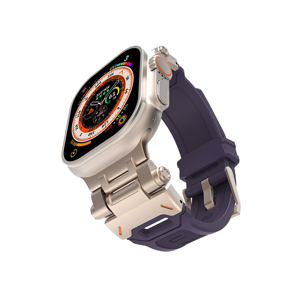 Techsuit W064 řemínek pro Apple Watch 49mm / 46mm / 45mm / 44mm / 42mm Series, Stříbrně Fialový