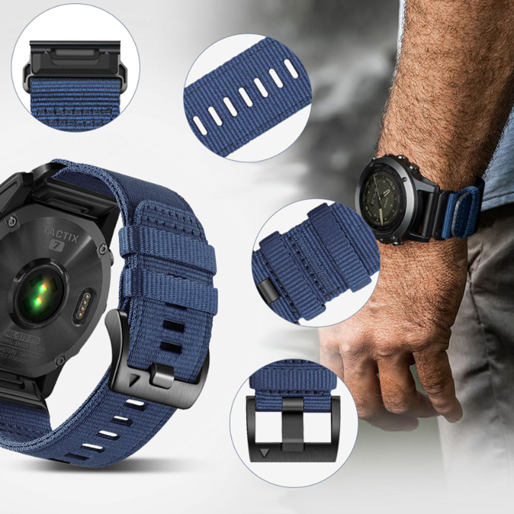 Techsuit W070 Strap for Garmin Watch Fenix Series, 26mm, Black