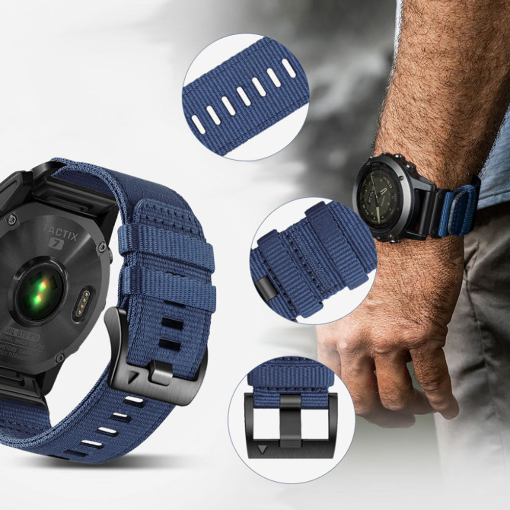 Techsuit W070 pásek pro Samsung Galaxy Watch / Huawei Watch Series, 22mm, Černý