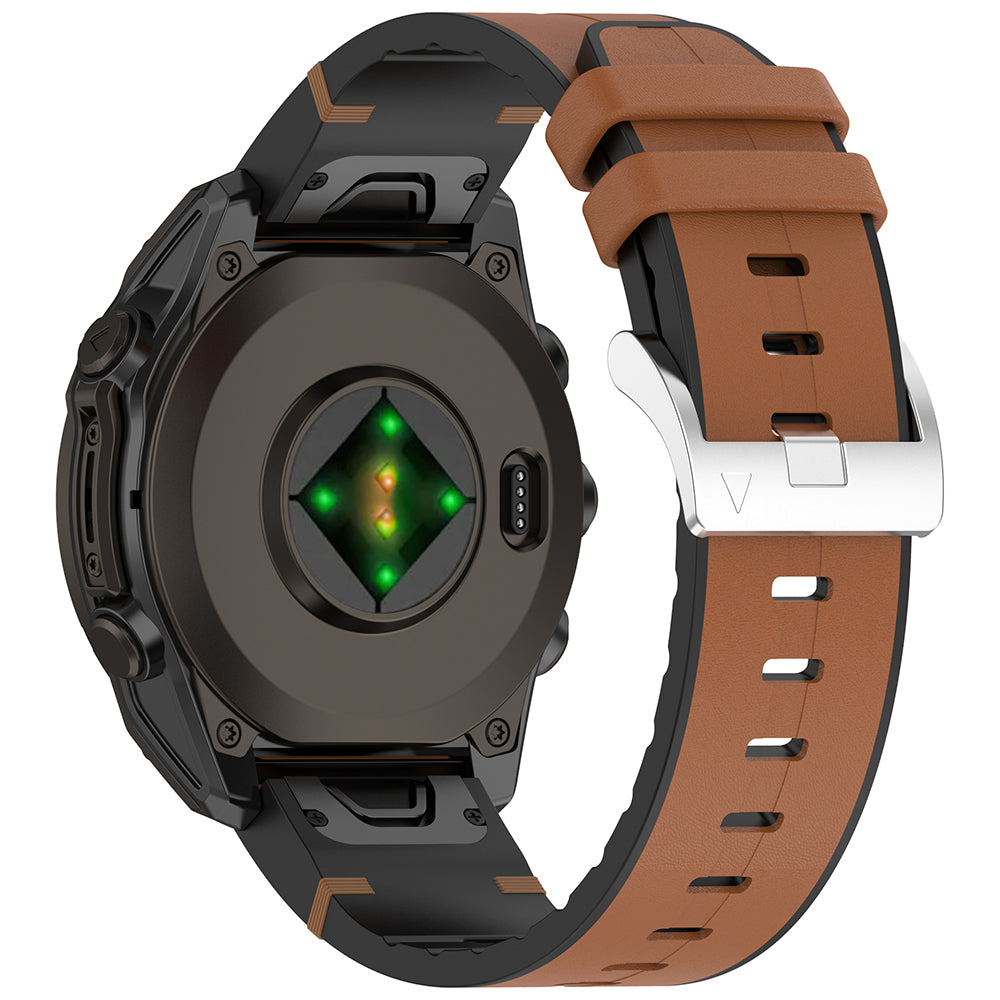 Techsuit W071 pásek pro Garmin Watch Fenix / Forerunner Series, 22mm, hnědý