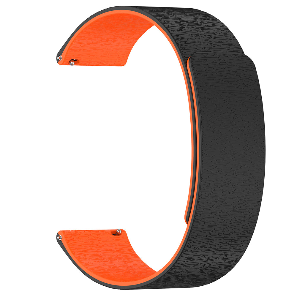 Techsuit W074 pásek pro Huawei Watch / Garmin Watch Series, 18mm, Černo-oranžový