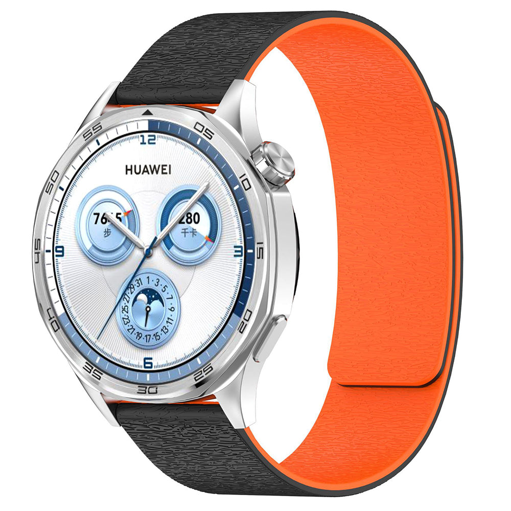 Techsuit W074 pásek pro Huawei Watch / Garmin Watch Series, 18mm, Černo-oranžový