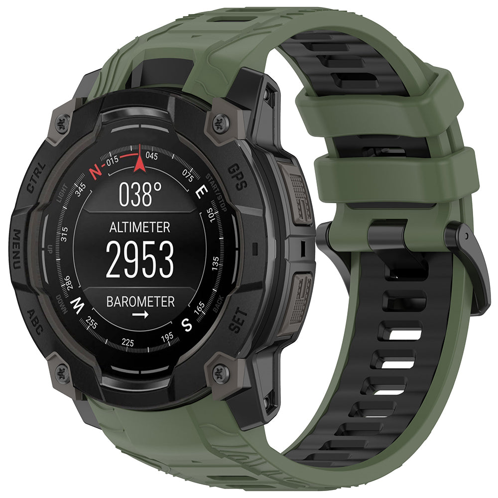 Techsuit W077 pásek pro Garmin Instinct 3 45mm Solar / Instinct 3 45mm, Zelený