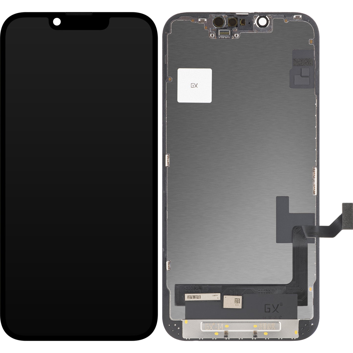 Dotykový displej GX pro Apple iPhone 14, s rámečkem, verze OLED, černý