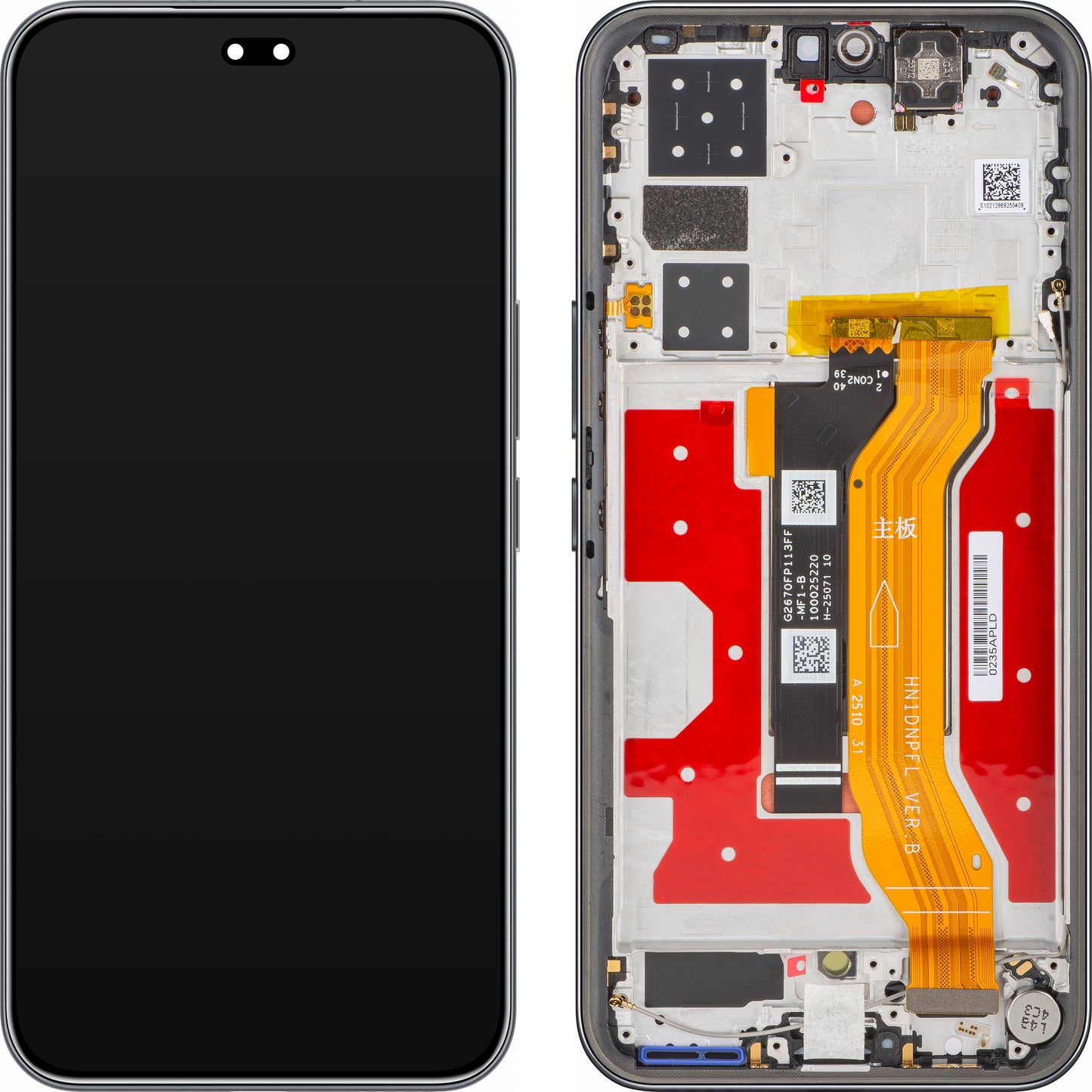 Displej s dotykovou obrazovkou Honor 400 Pro, s rámem, černý (Midnight Black), Service Pack 0235APFA