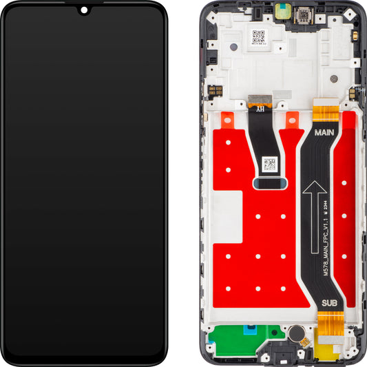 Displej s dotykovou obrazovkou Huawei nova Y72, s rámečkem, černý, servisní balíček 02356ACK