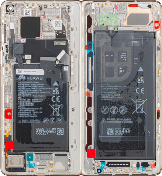 Displej s dotykovou obrazovkou Huawei Mate X7, s rámem a baterií, zlatý, Service Pack 02357JRJ