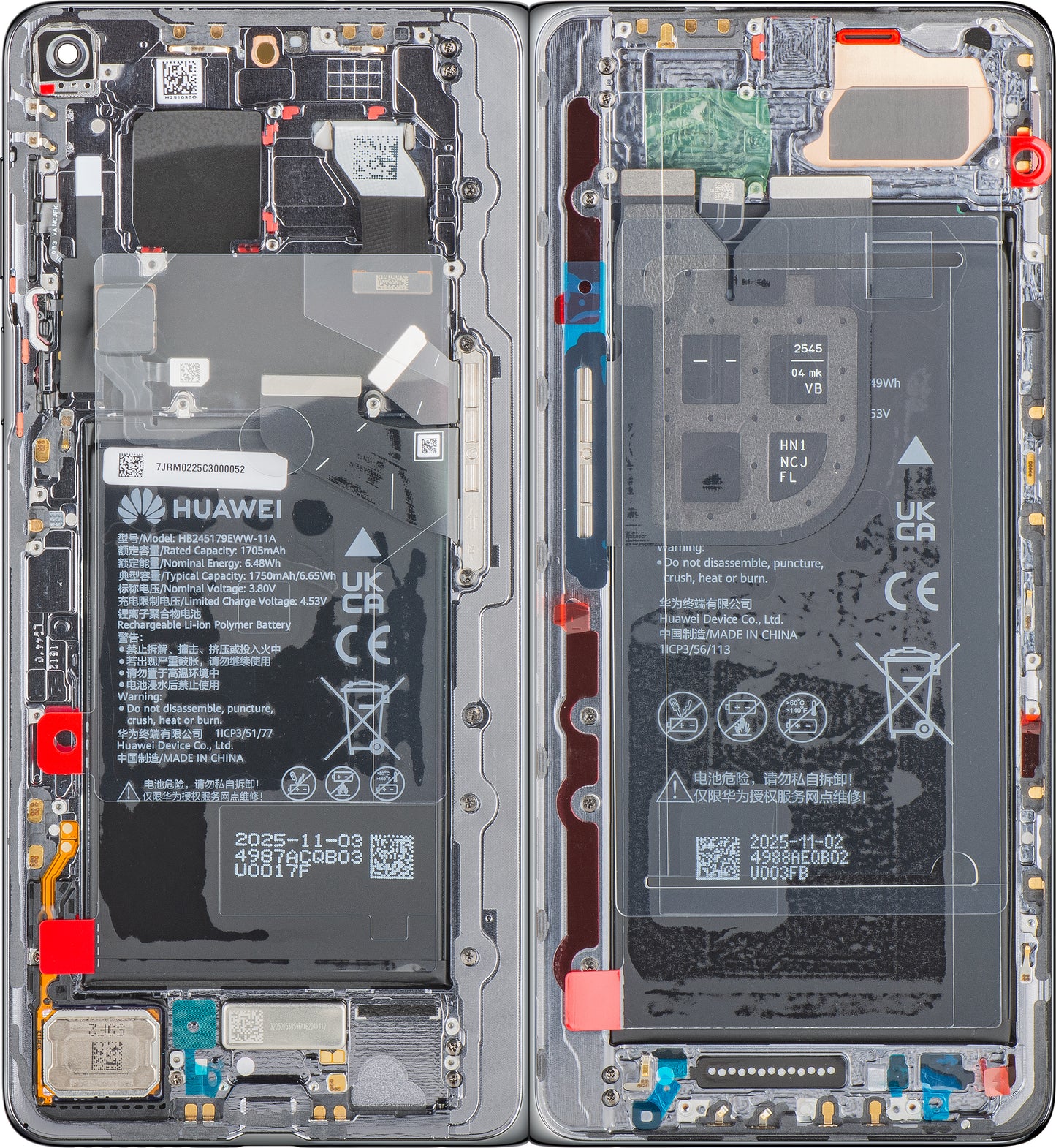 Displej s dotykovou obrazovkou Huawei Mate X7, s rámem a baterií, šedý, Service Pack 02357JRM