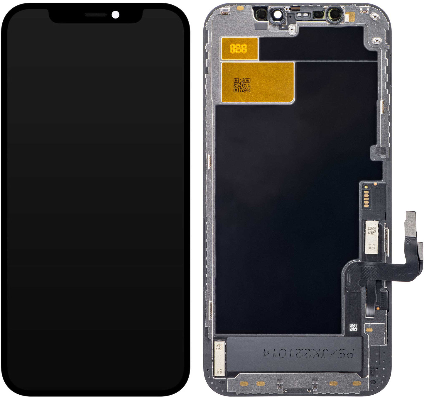 Displej s dotykovou obrazovkou JK pro Apple iPhone 12 / 12 Pro, s rámem, LCD verze In-Cell IC Movable, černý.