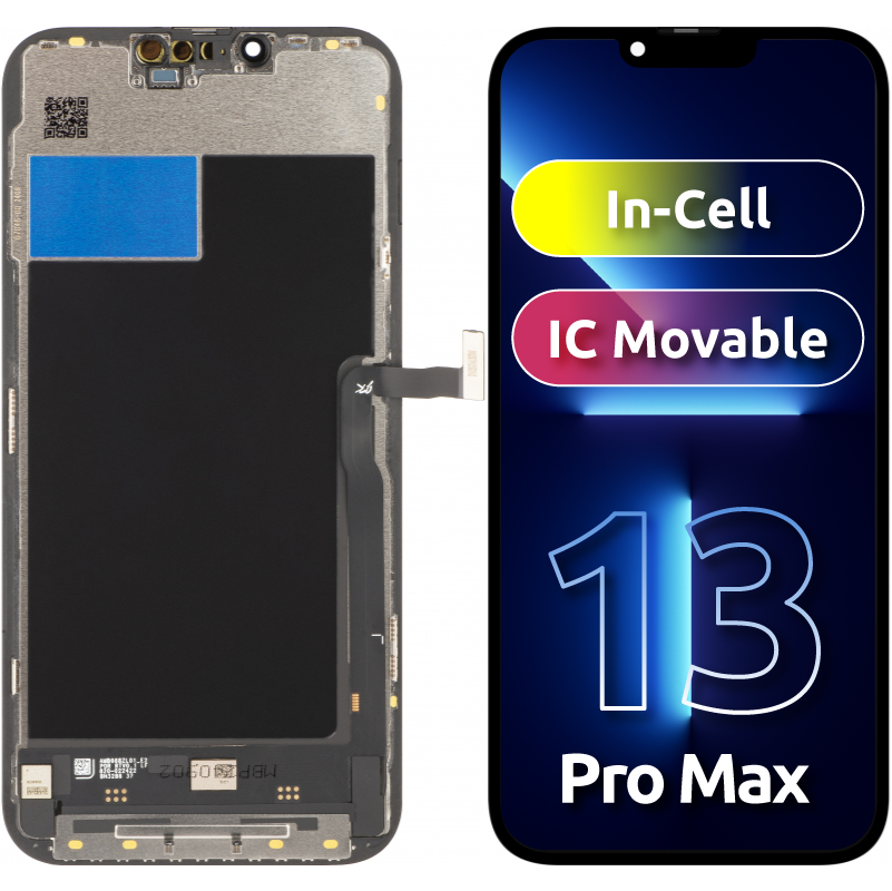 Dotykový displej JK pro Apple iPhone 13 Pro Max, s rámečkem, verze In-Cell LCD, černý