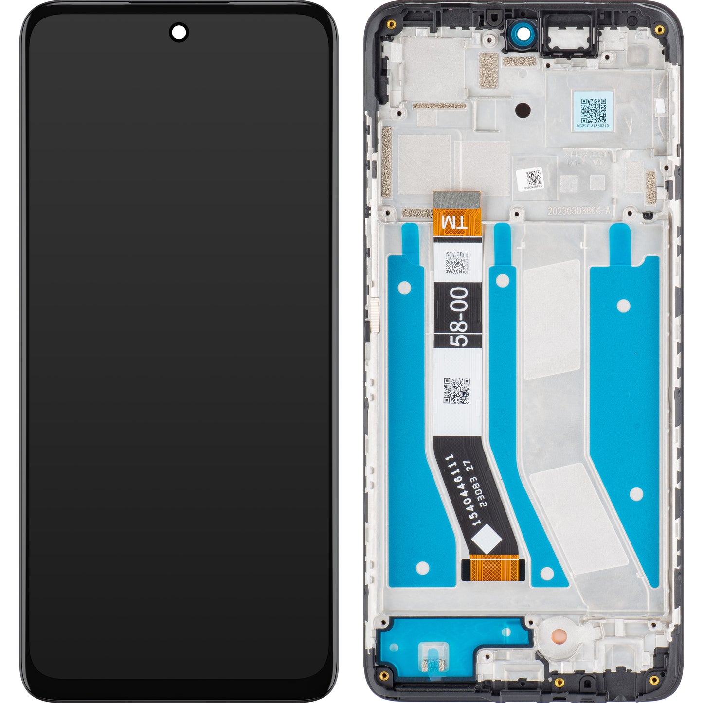 Motorola Moto G73 Dotykový displej s rámečkem, černý, servisní balíček 5D68C22272
