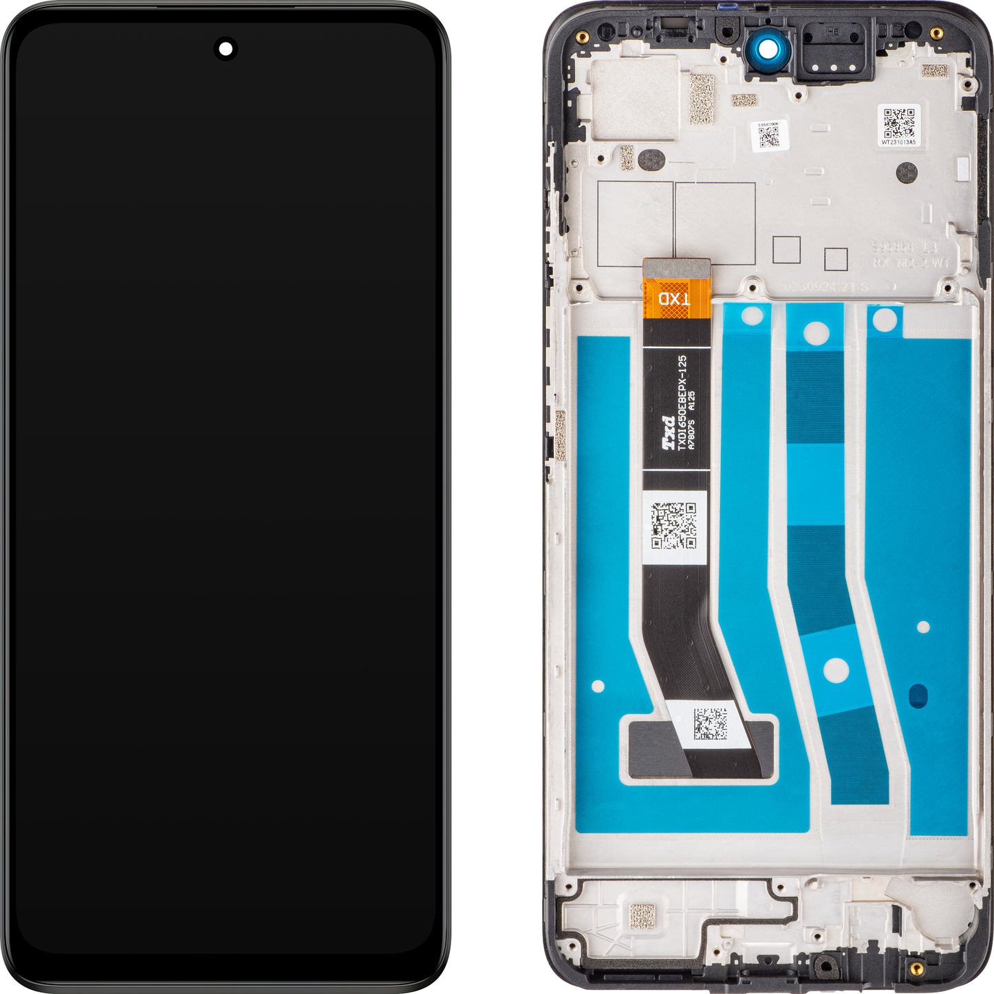 Motorola Moto G54 Dotykový displej s dotykovým sklem, s rámečkem, černý, servisní balíček 5D68C23304
