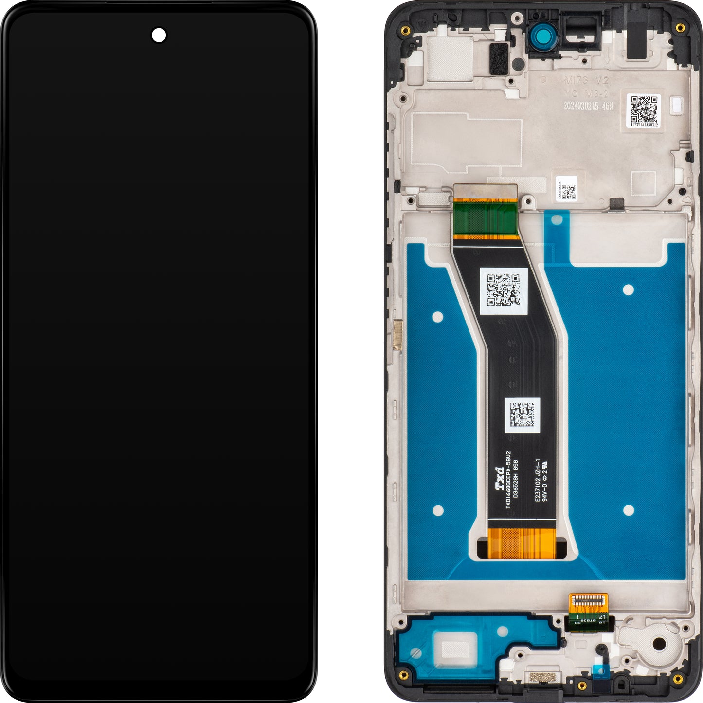 Dotykový displej Motorola Moto G04, s rámečkem, černý, servisní balíček 5D68C23890