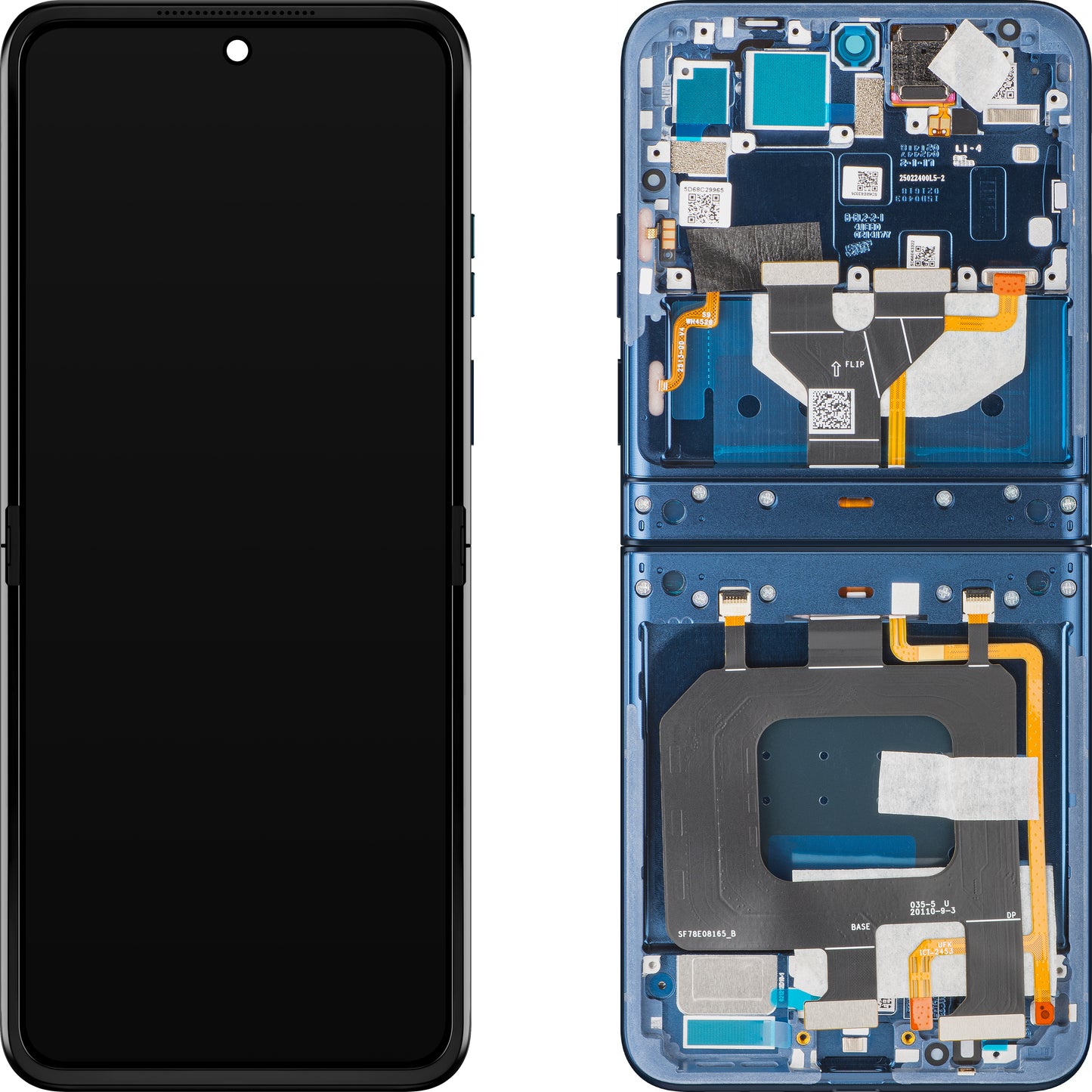 Display s dotykovou obrazovkou Motorola Razr 2025 / Razr 60, s rámem, Sub Inner, námořnická modř (Gibraltar Sea), Service Pack 5D68C29965