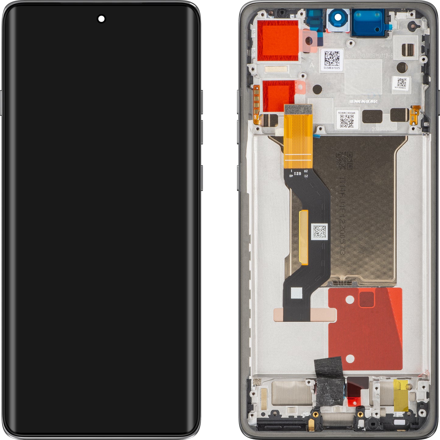 Displej s dotykovou obrazovkou Motorola Edge 60 Pro, s rámem, šedý (Pantone Shadow), Service Pack 5D68C30253