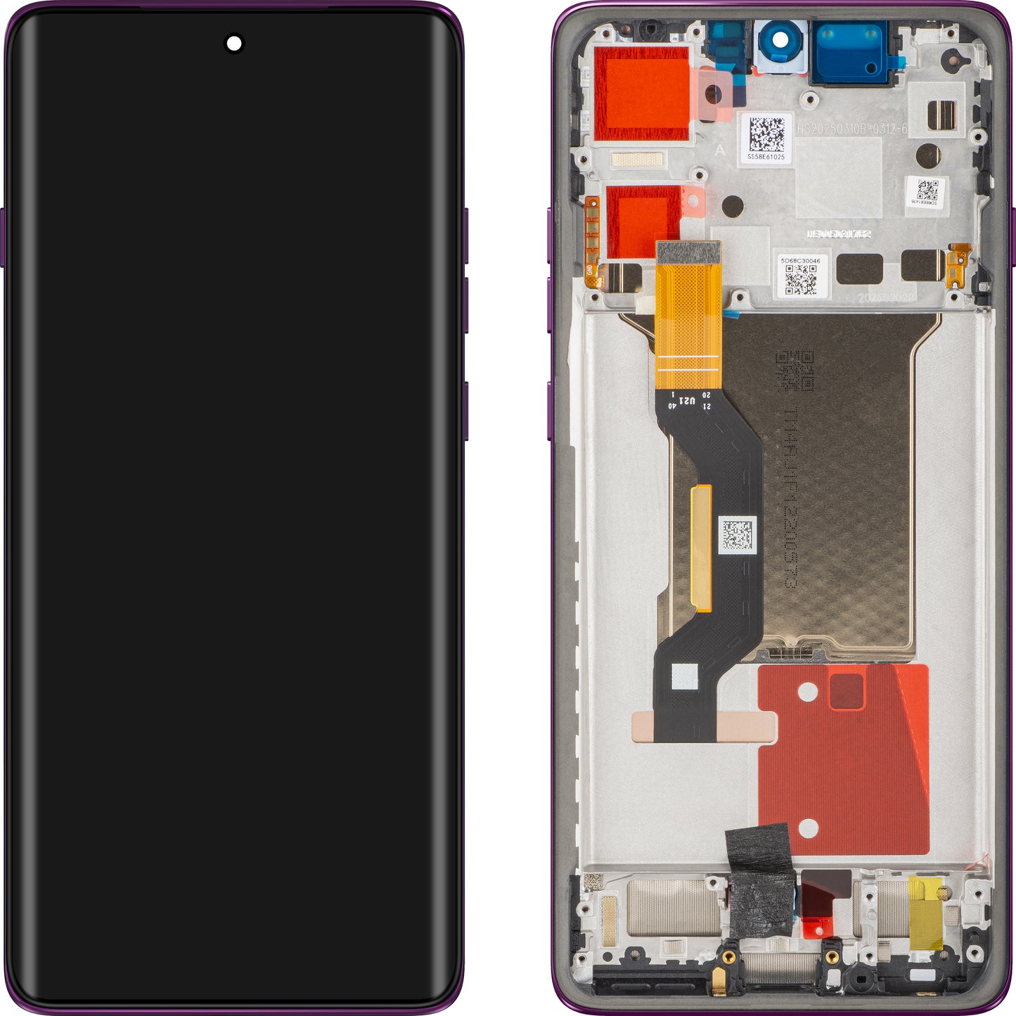 Motorola Edge 60 Pro Display with Touchscreen, with Frame, Purple (Sparkling Grape), Service Pack 5D68C30047