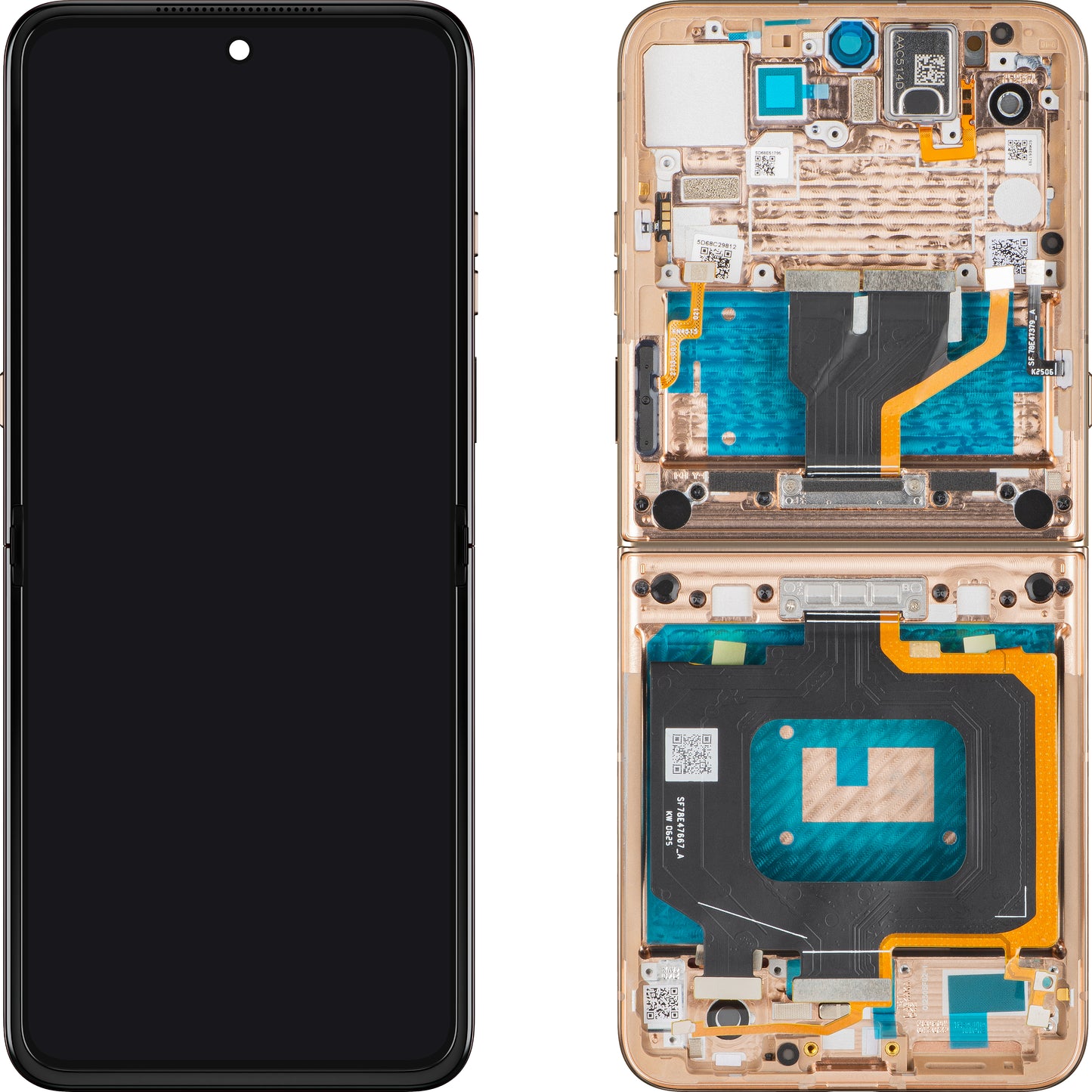 Displej s dotykovou obrazovkou Motorola Razr 60 Ultra, s rámem, pod vnitřním, béžový (Mountain Trail), servisní balíček 5D68C30087