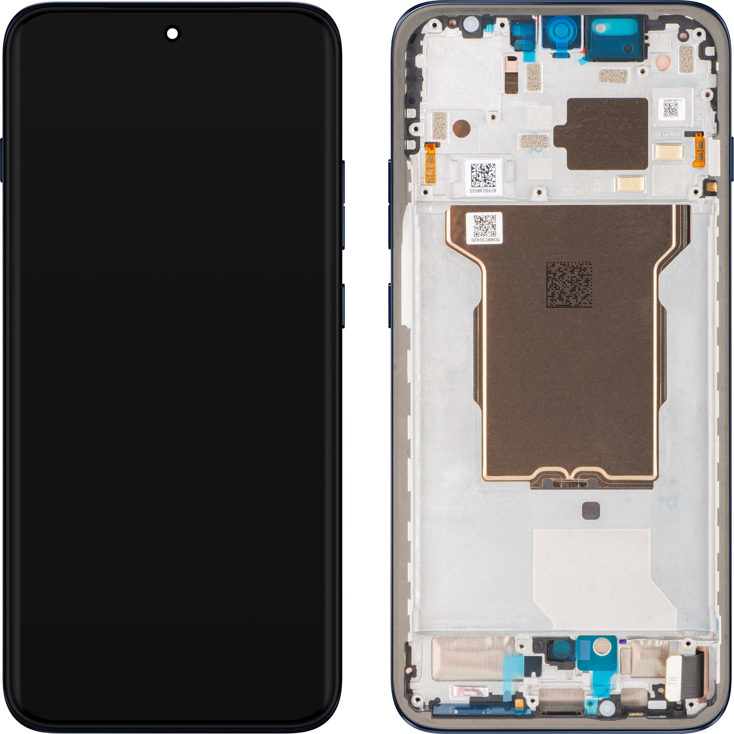 Displej s dotykovou obrazovkou Motorola Edge 70 Pro, s rámem, námořnická modř (Pantone Titan), Service Pack 5D68C32420