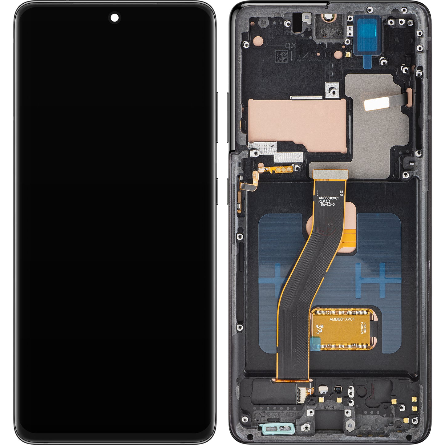 Displej s dotykovým panelem MP kompatibilní se Samsung Galaxy S21 Ultra 5G G998, s rámem, verze OLED, černý