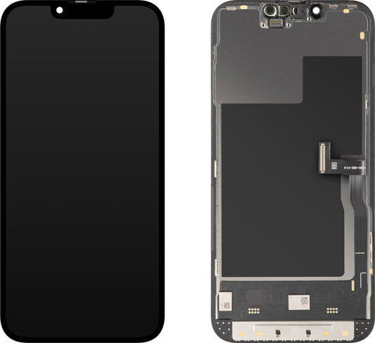 Displej s dotykovým panelem MP kompatibilní s Apple iPhone 13 Pro, s rámem, verze Soft OLED IC Movable 120Hz FHD, černý