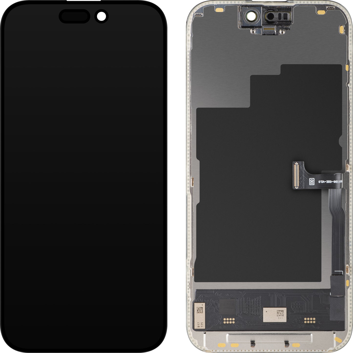 Displej s dotykovým panelem MP kompatibilní s Apple iPhone 15 Pro, s rámem, verze Soft OLED FHD 120Hz Diagnostic, černý