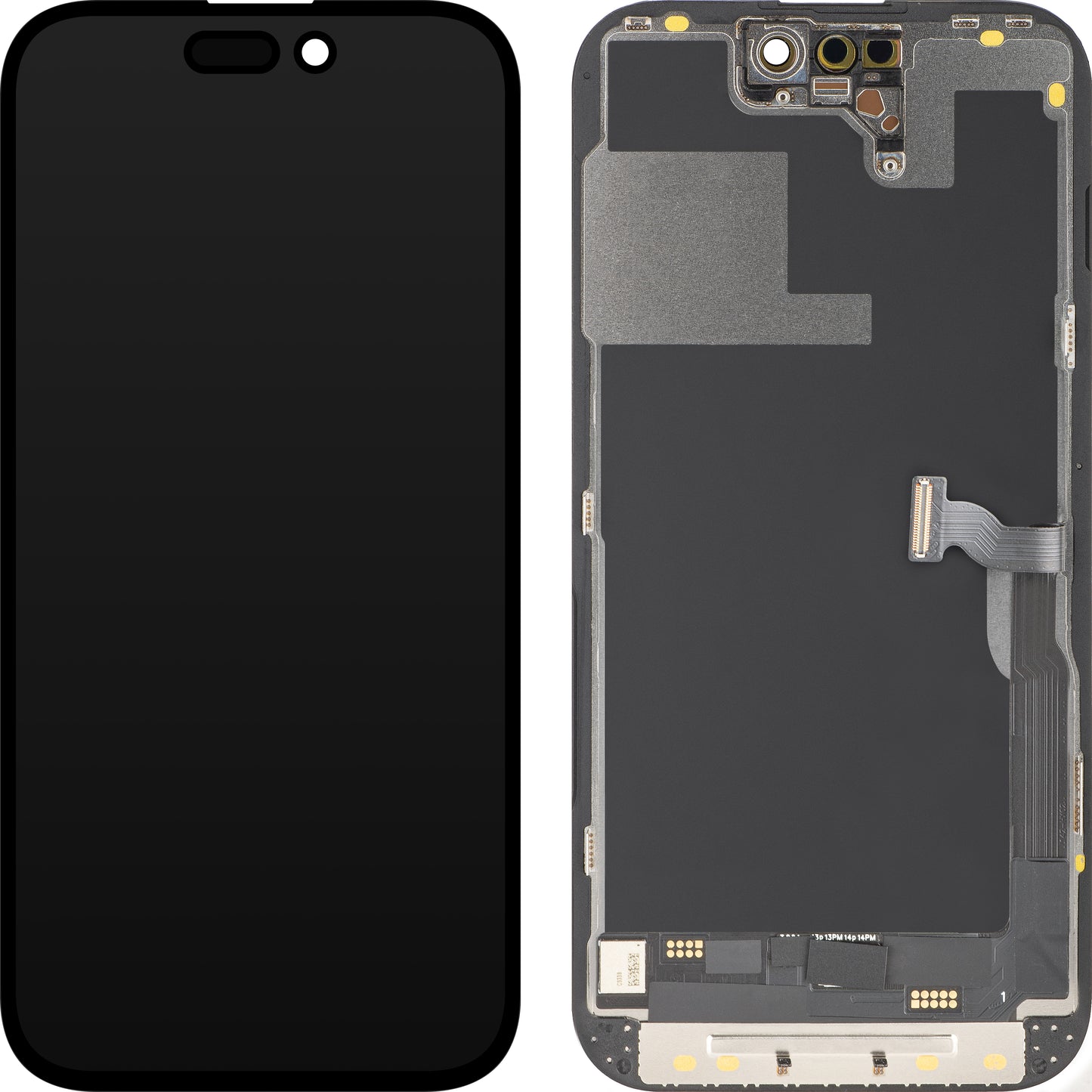 Displej s dotykovým panelem MP kompatibilní s Apple iPhone 14 Pro, s rámem, verze OLED FHD Diagnostic, černý