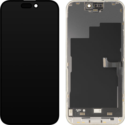 MP dotykový displej kompatibilní s Apple iPhone 15 Pro, s rámečkem, prémiová verze Soft OLED FHD 120Hz, černý