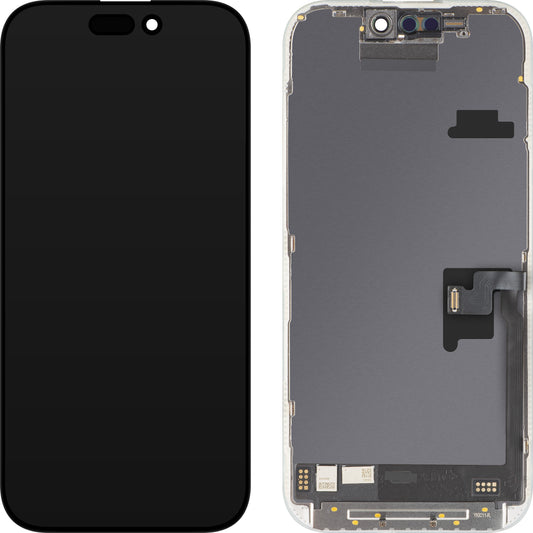 Displej s dotykovým panelem MP kompatibilní s Apple iPhone 16 Pro, s rámem, verze Soft OLED FHD 120Hz IC Movable, černý