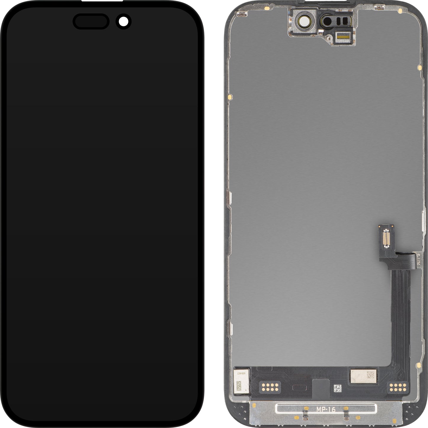MP dotykový displej kompatibilní s Apple iPhone 16, s rámečkem, prémiová verze Soft OLED FHD diagnostická, černá