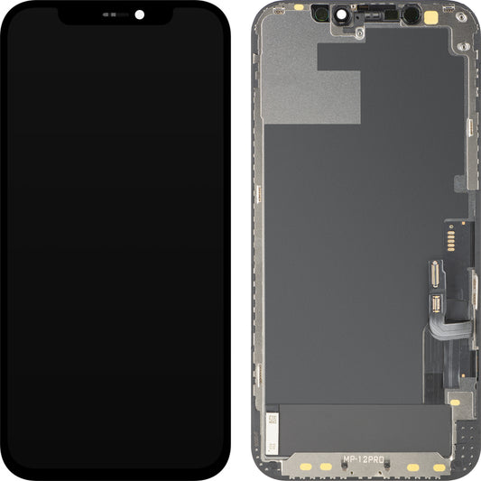 MP Touchscreen Display compatible with Apple iPhone 12 / 12 Pro, with Frame, OLED FHD IC Movable Version, Black