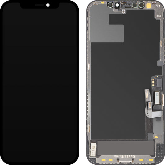 MP dotykový displej kompatibilní s Apple iPhone 12 / 12 Pro, s rámečkem, softwarová verze OLED FHD diagnostická, černý